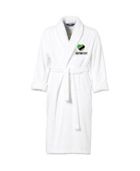 Tanzania Flag Heart Shape Embroidery Logo with Custom Text Embroidered Bathrobes